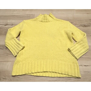 Philosophy Women Small Sweater Mock Neck‎ Chenille Long Sleeve Knit Yellow